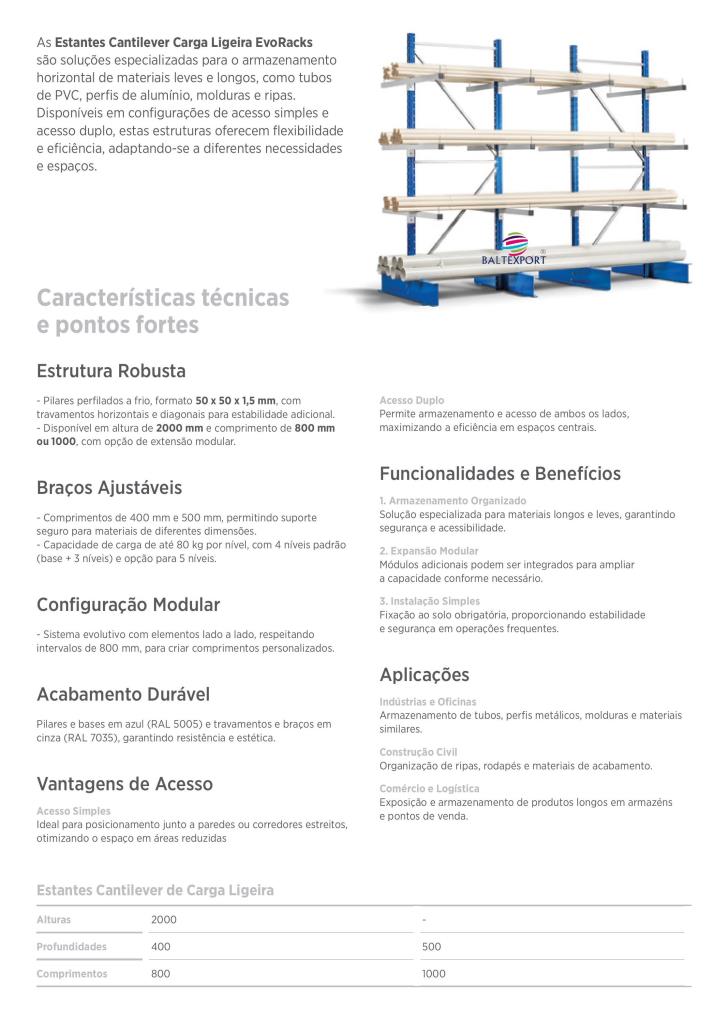 012_Cantilever Ligeiro Acesso Simples Baltexport