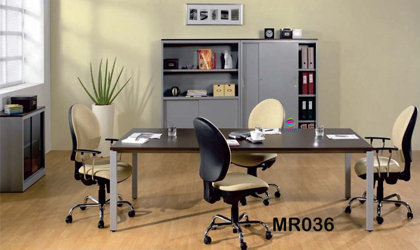 036MR_Mesa reunião retangular 3000x1200x750mm Aluminio tampo melamina wengué