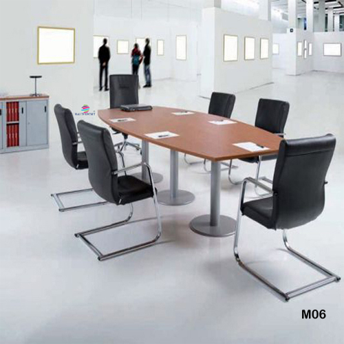 06M_Mesa semi oval 3000x1200x750 melamina cerejeira