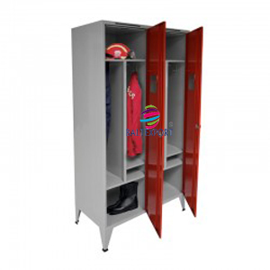2 Armario Bombeiro Duplo Chapa 2080x1000x550 mm Aberto