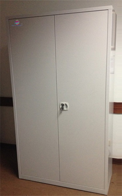 Armario Contabilidade Porta Bater Chapa Cinza 7 Prateleiras