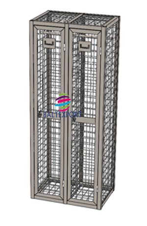 Armario Vestiario Duplo em Rede 2 Cacifos Portas em Rede 2080x500x500 mm