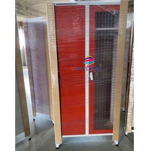 Armario Vestiario Duplo para Bombeiros com Porta em Rede 2080x1000x550 mm