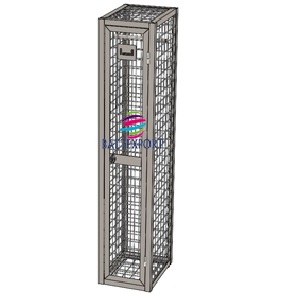 Armario Vestiario Individual em Rede 1 Cacifo Porta em Rede 1900x500x550 mm Pintura Cinza