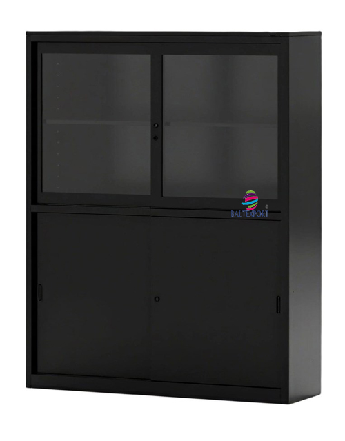 Armários MISTOS – PORTAS DE CORRER VIDRO (c aro metálico) preto