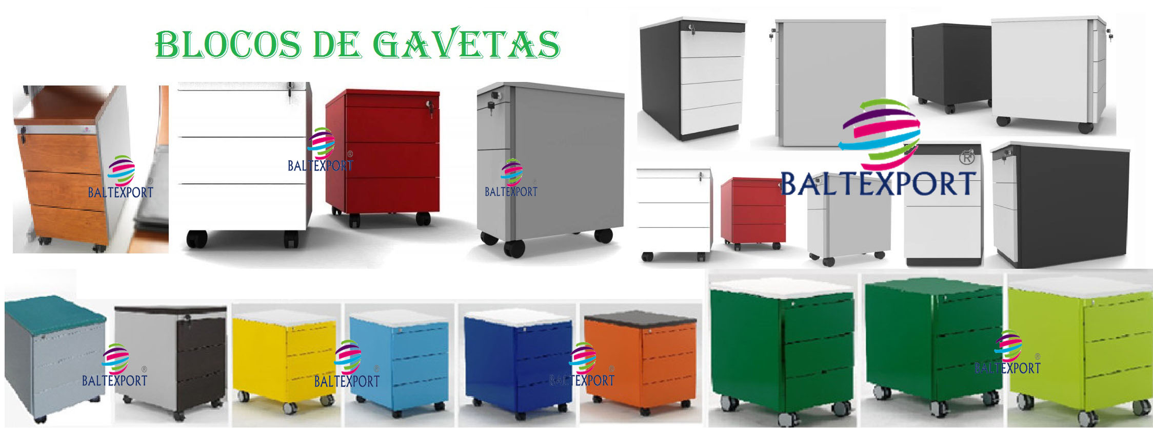 Bloco de Gavetas Standard Rodados ou Fixos Qualquer Tipo de Escritório_025