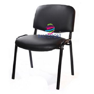 Cadeiras de Escritorio Visitante 4 pes empilhavel Revestida Pele Sintetica Preto