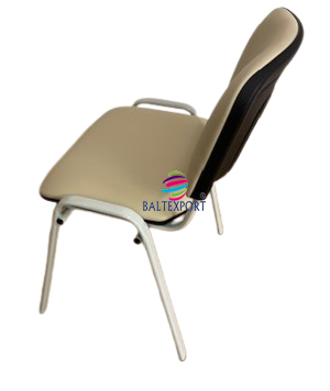 Cadeiras de escritorio visitante 4 pes empilhavel estrutura cinza pele sintetica creme 005