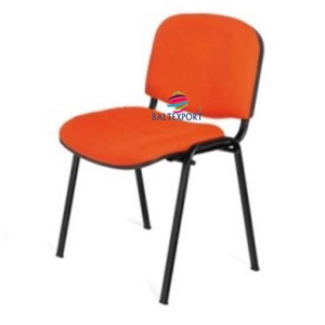Cadeiras de escritório visitante 4 pés empilhável forrado tecido laranja