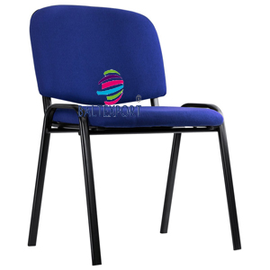 Cadeiras de escritório visitante 4 pés empilhável tecido azul escuro formacao
