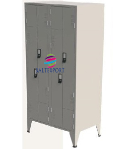 Vestiario Duplo com 4 portas em Z Portas Cinza Fechado