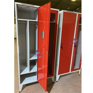 Vestiario Duplo de Bombeiros com Porta em Rede 2080x1000x550mm
