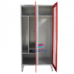 Vestiario Duplo para Bombeiros com Porta em Rede 2080x1000x550 mm Aberto