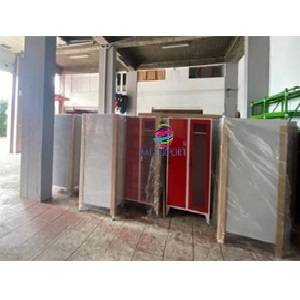 Vestiario Duplo para Bombeiros com Porta em Rede 2080x1000x550 mm Armazem
