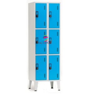 Vestiario duplo 6 cacifos 1900x600x500 mm Azul