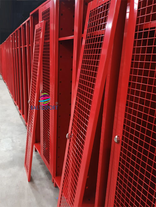 Vestiário Duplo de Bombeiros 2 Cacifos Metálico com 2 Portas em Rede 2080x1000x550mm