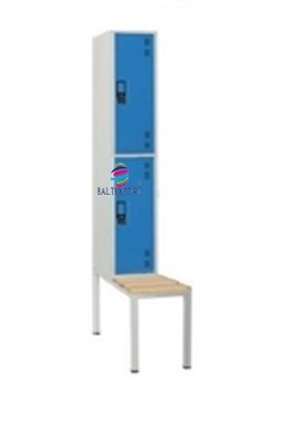 Vestiário Simples 2 Cacifos com Banco Reguas Madeira Pinho Baltexport