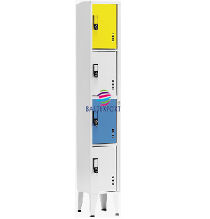 Vestiário Simples com 4 Cacifos Sobrepostos Metálico Cores