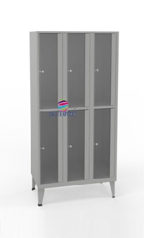 Vestiário Triplo Metálico Portas de Acrílico Baltexport