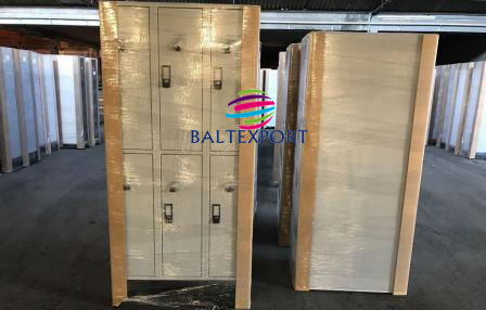 Vestiário triplo com 6 Cacifos Sobrepostos Chapa 1900x900x500 mm Armazem Baltexport