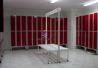 Vestiário triplo com 6 Cacifos Sobrepostos Chapa 1900x900x500 mm Bombeiros Baltexport